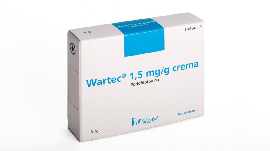 WARTEC 1,5 mg/g CREMA , 1 tubo de 5 g fotografía del envase.