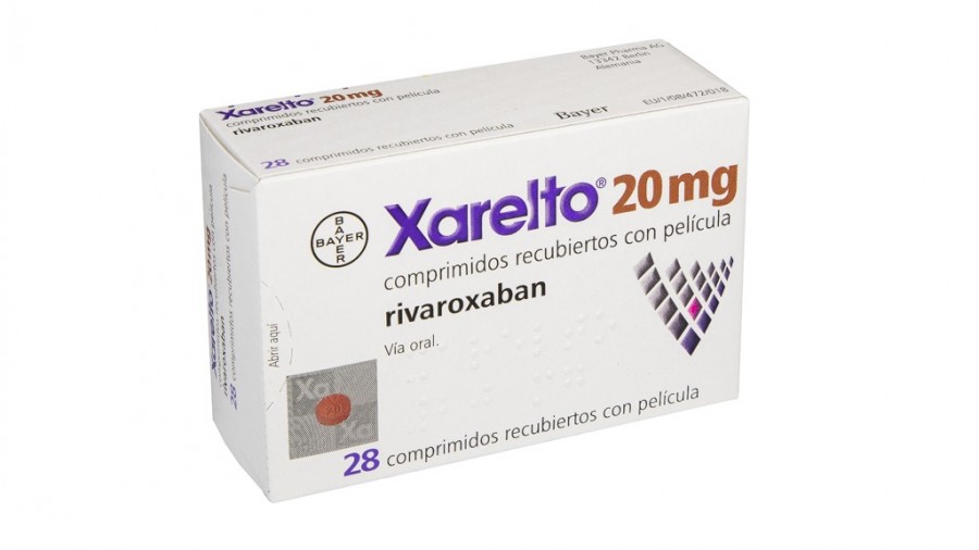 XARELTO 20 mg COMPRIMIDOS RECUBIERTOS CON PELICULA (28 COMPRIMIDOS), 28 comprimidos fotografía del envase.