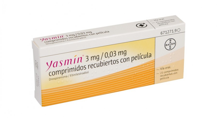YASMIN 3 mg / 0,03 mg COMPRIMIDOS RECUBIERTOS CON PELICULA , 21 comprimidos fotografía del envase.