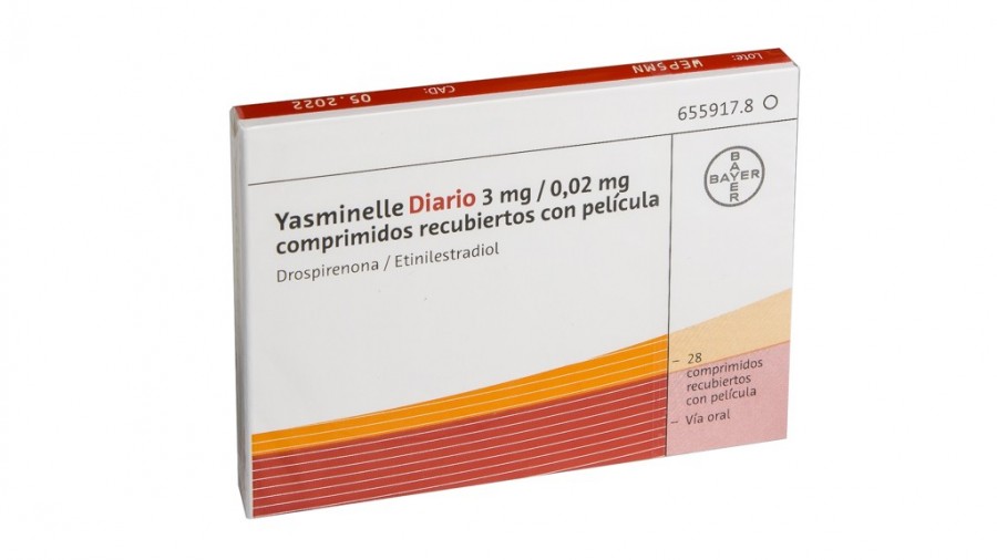 YASMINELLE DIARIO 3 mg / 0,02 mg COMPRIMIDOS RECUBIERTOS CON PELICULA , 28 comprimidos fotografía del envase.