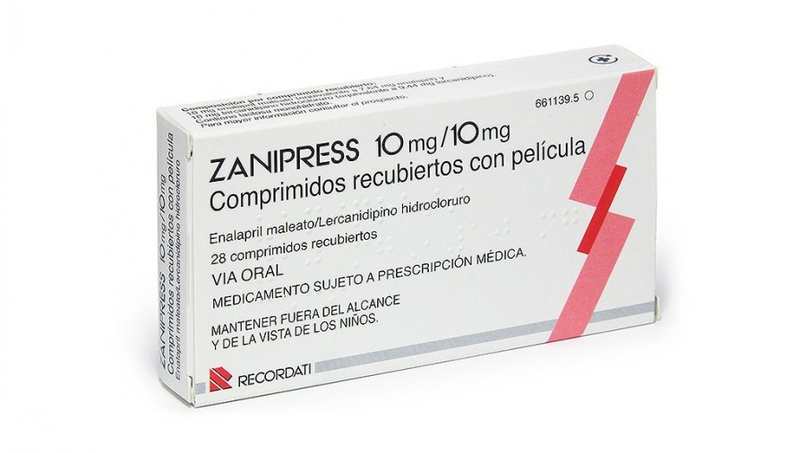 ZANIPRESS 10 mg/10 mg COMPRIMIDOS RECUBIERTOS CON PELICULA , 28 comprimidos fotografía del envase.