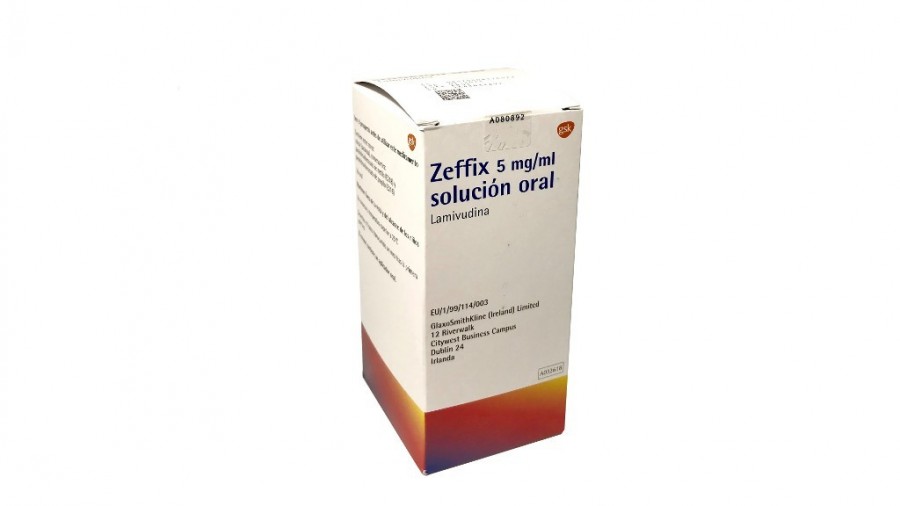 ZEFFIX 5 mg/ml SOLUCION ORAL, 1 frasco de 240 ml fotografía del envase.