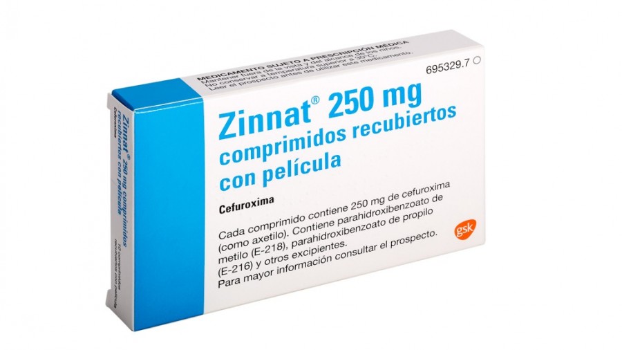 ZINNAT 250 mg COMPRIMIDOS RECUBIERTOS CON PELICULA , 20 comprimidos fotografía del envase.