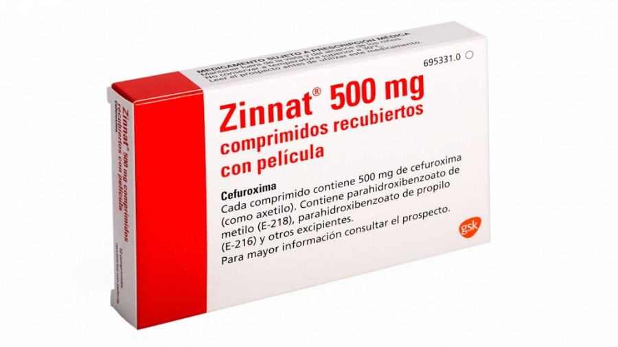 ZINNAT 500 mg COMPRIMIDOS RECUBIERTOS CON PELICULA , 10 comprimidos fotografía del envase.