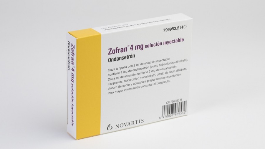 ZOFRAN 4 mg SOLUCION INYECTABLE,10 ampollas de 2 ml fotografía del envase.