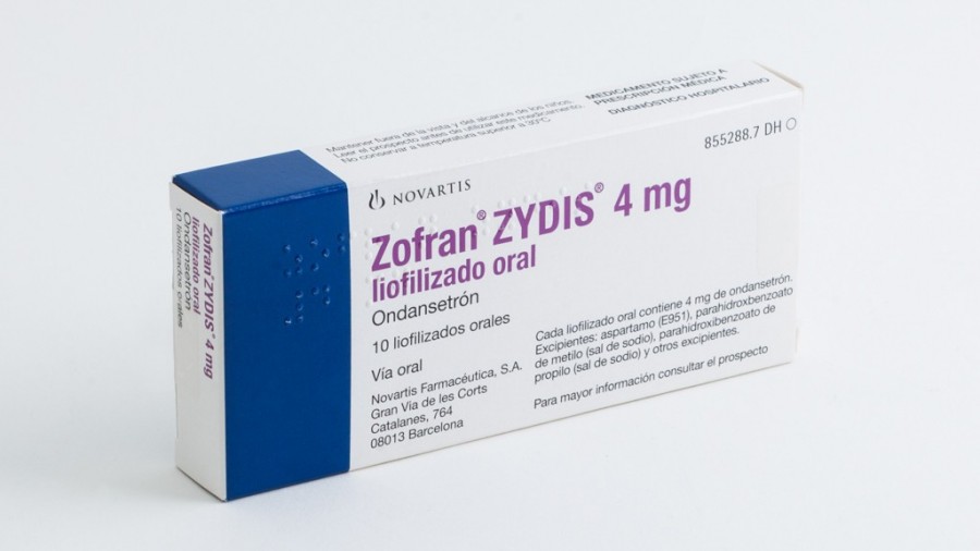 ZOFRAN  ZYDIS 4 mg LIOFILIZADO ORAL , 500 liofilizados fotografía del envase.