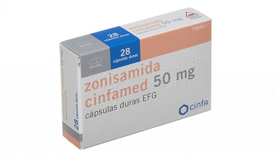 ZONISAMIDA CINFAMED 50 MG CAPSULAS DURAS EFG 28 cápsulas fotografía del envase.
