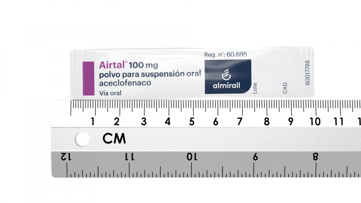 AIRTAL 100 mg POLVO PARA SUSPENSION ORAL , 20 sobres fotografía de la forma farmacéutica.