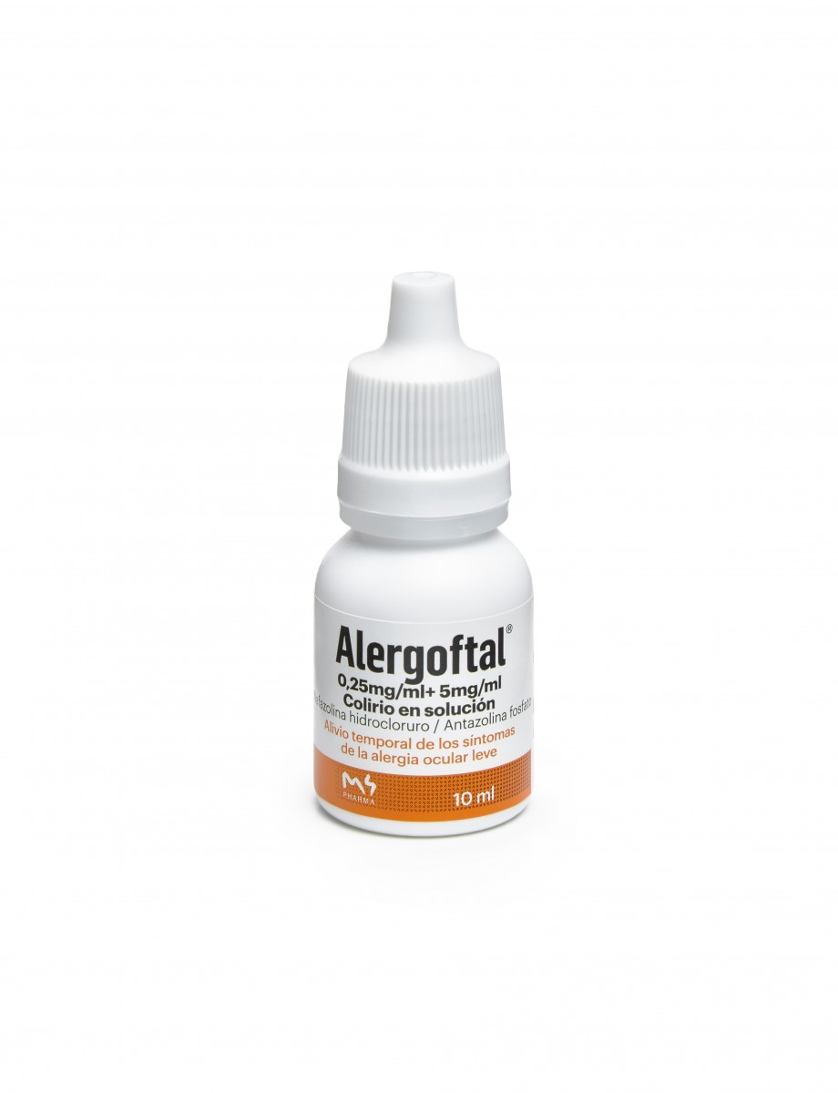 ALERGOFTAL 0,25 mg/ml+ 5 mg/ml COLIRIO EN SOLUCION , 1 frasco de 10 ml fotografía de la forma farmacéutica.