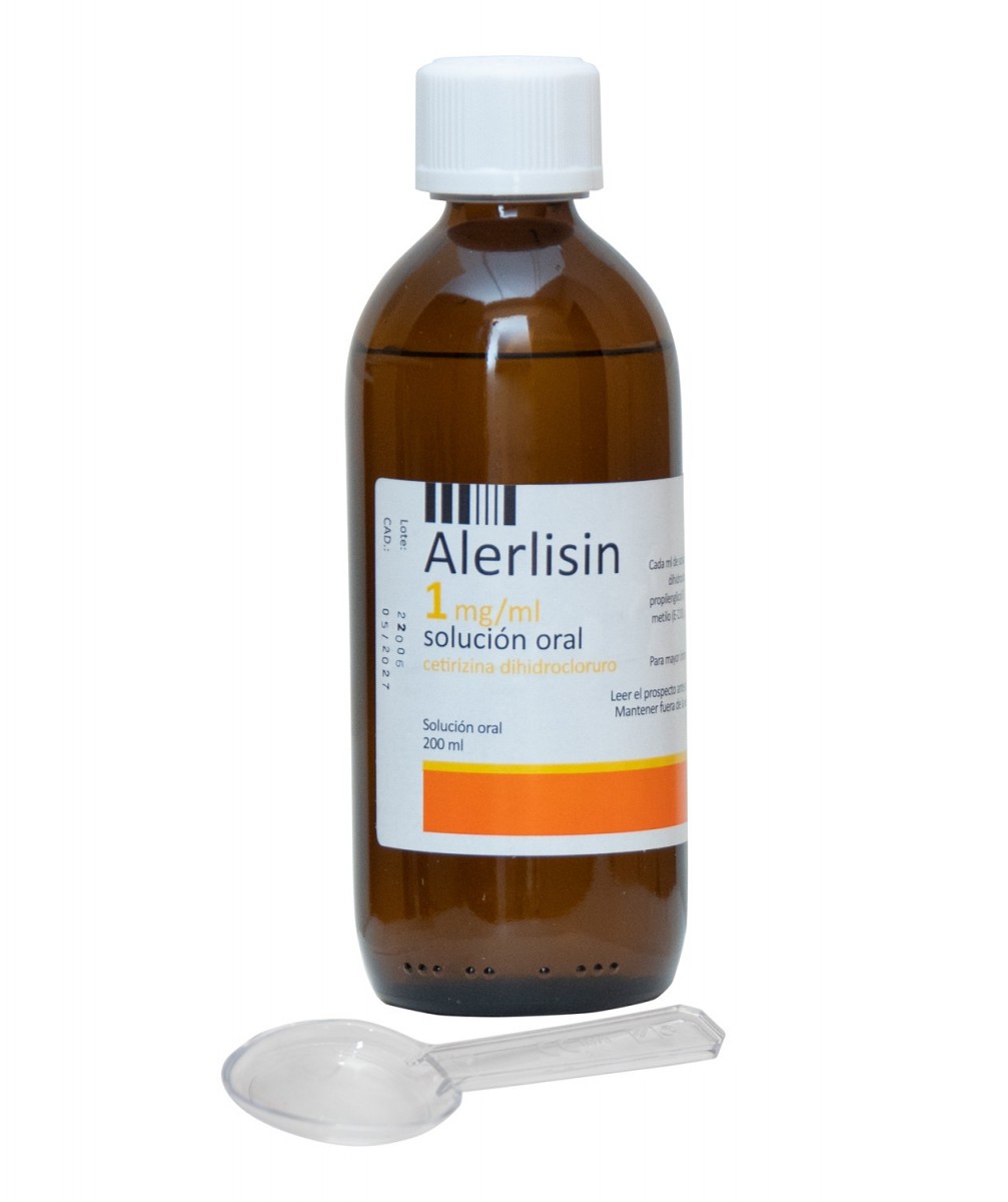 ALERLISIN 1 mg/ml SOLUCION ORAL, 1 frasco de 200 ml fotografía de la forma farmacéutica.