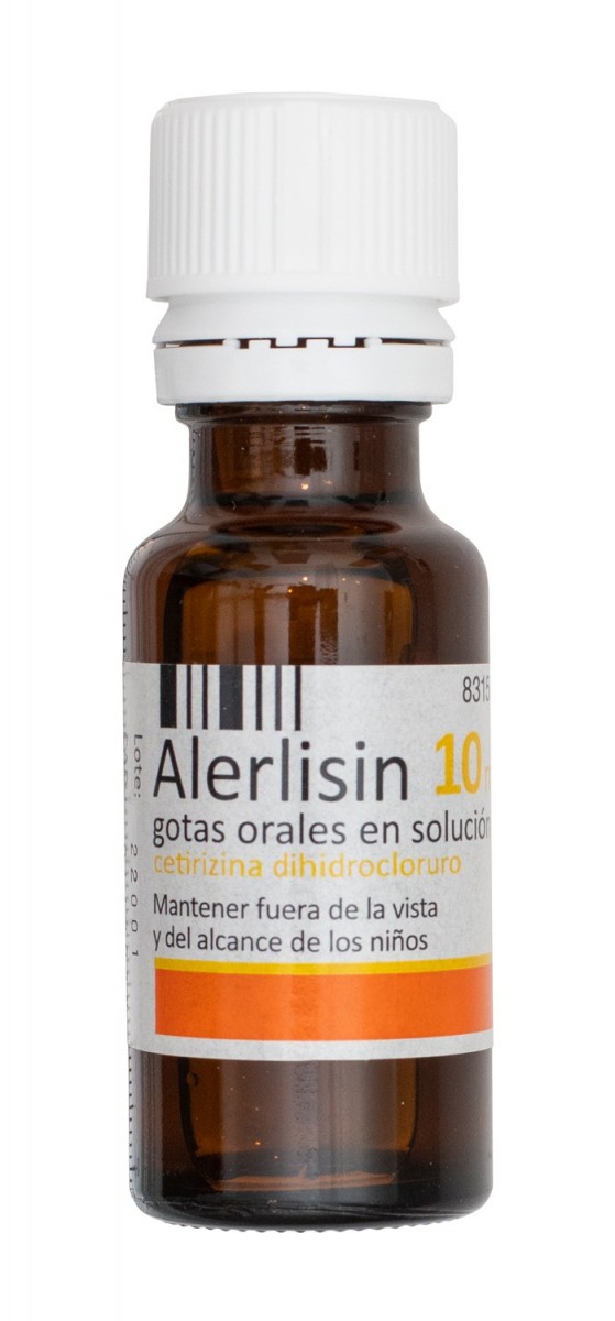 ALERLISIN 10 mg/ml GOTAS ORALES EN SOLUCION, 1 frasco de 20 ml fotografía de la forma farmacéutica.