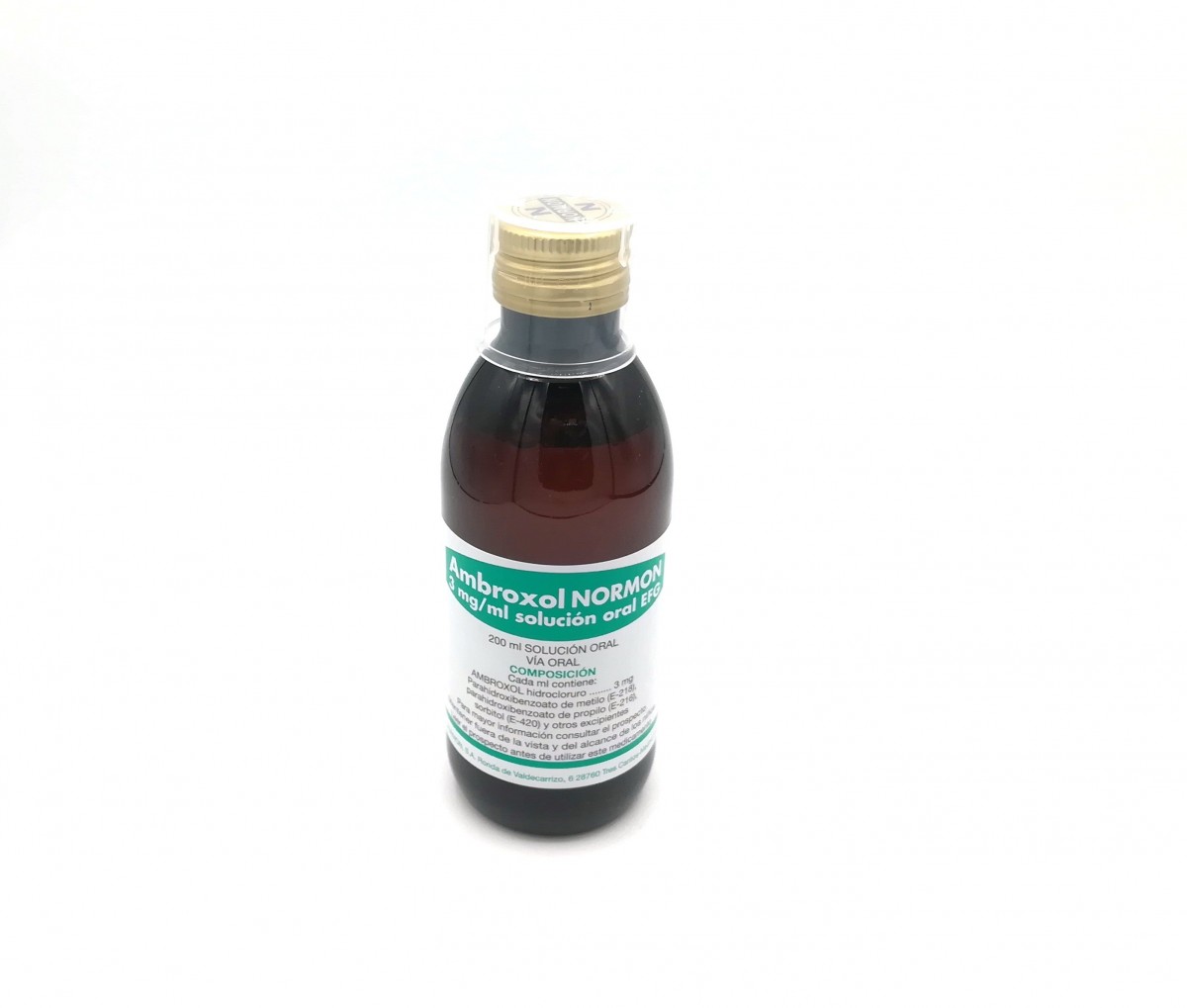 AMBROXOL NORMON 3 mg/ml SOLUCION EFG, 1 frasco de 200 ml fotografía de la forma farmacéutica.