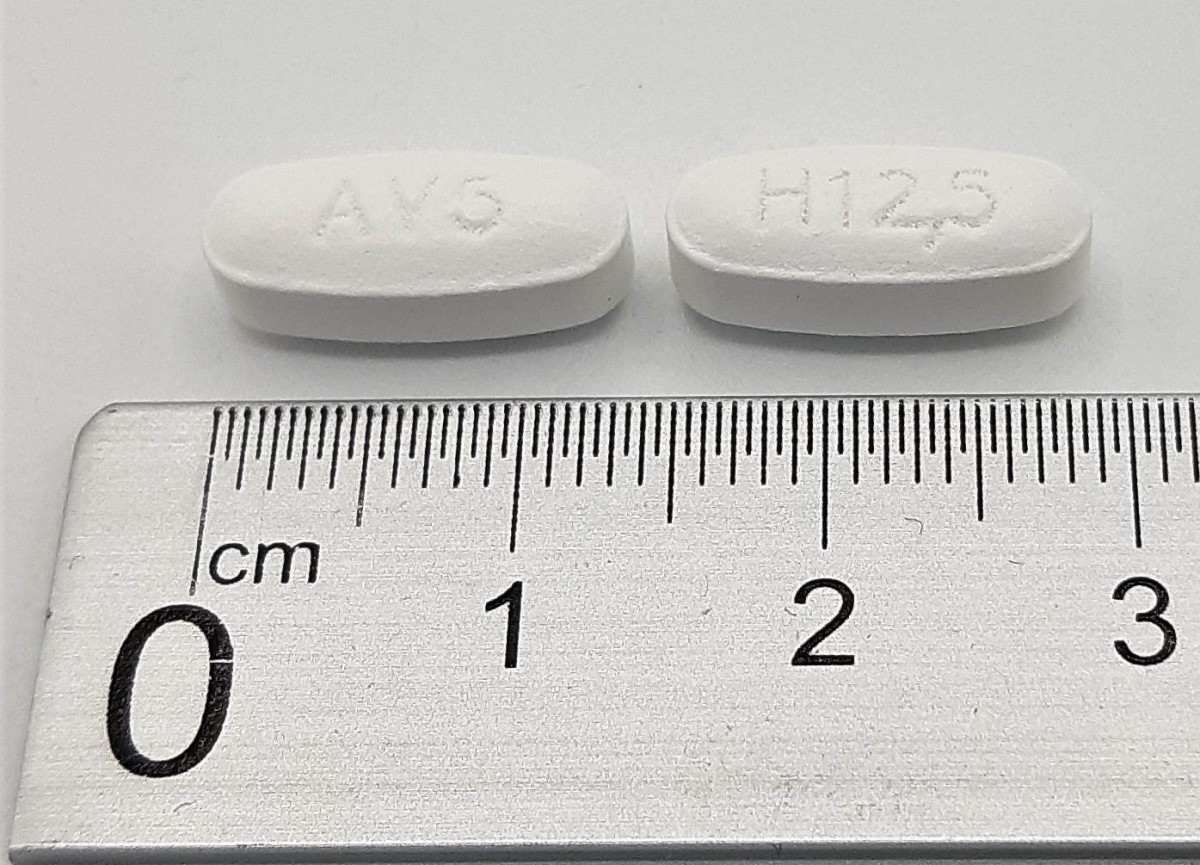 AMLODIPINO/VALSARTAN/HIDROCLOROTIAZIDA NORMON 5 MG/160 MG/12,5 MG COMPRIMIDOS RECUBIERTOS CON PELICULA EFG 28 comprimidos fotografía de la forma farmacéutica.