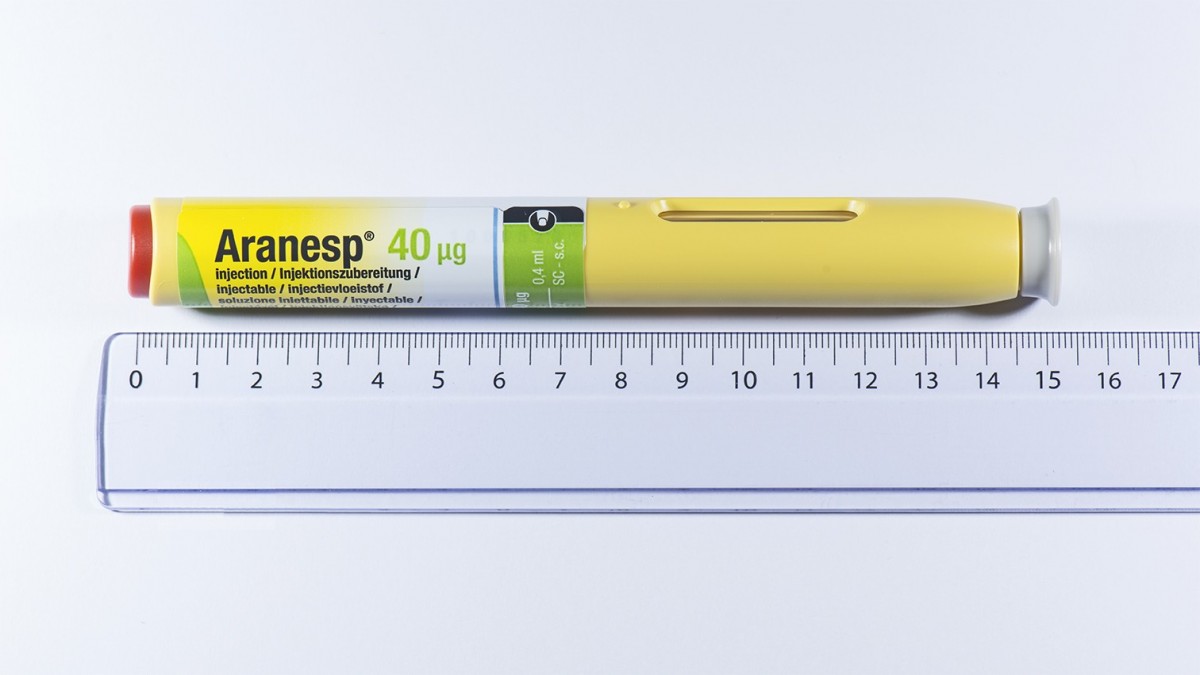 ARANESP 40 microgramos SOLUCION INYECTABLE EN PLUMA PRECARGADA, 1 pluma precargada de 0,4 ml fotografía de la forma farmacéutica.