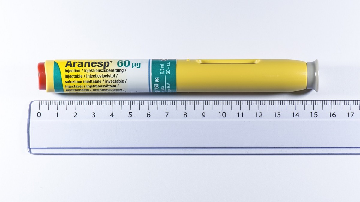 ARANESP 60 microgramos SOLUCION INYECTABLE EN PLUMA PRECARGADA, 1 pluma precargada de 0,3 ml fotografía de la forma farmacéutica.
