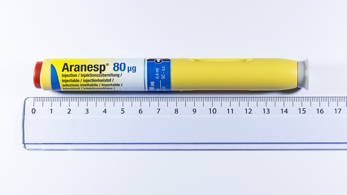ARANESP 80 microgramos SOLUCION INYECTABLE EN PLUMA PRECARGADA, 1 pluma precargada de 0,4 ml fotografía de la forma farmacéutica.