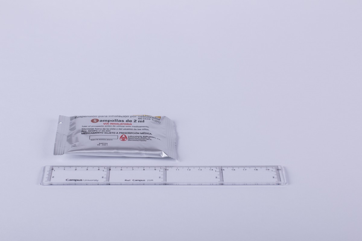 BUDESONIDA ALDO-UNION 0,25 mg/ml SUSPENSION PARA INHALACION POR NEBULIZADOR , 20 ampollas de 2 ml fotografía de la forma farmacéutica.