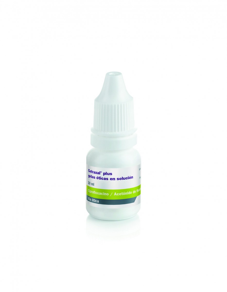 CETRAXAL PLUS 3 mg/ml + 0,25 mg/ml  GOTAS ÓTICAS EN SOLUCIÓN , 1 frasco de 10 ml fotografía de la forma farmacéutica.