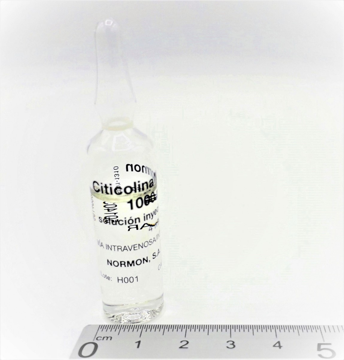 CITICOLINA NORMON 1000 MG SOLUCION INYECTABLE EFG , 10 ampollas de 4 ml fotografía de la forma farmacéutica.