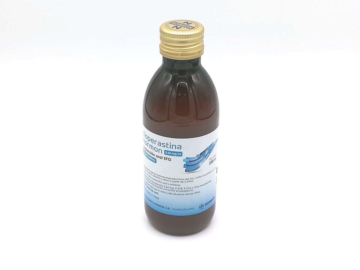 CLOPERASTINA NORMON 3,54 mg/ml SUSPENSION ORAL, 1 frasco de 200 ml fotografía de la forma farmacéutica.