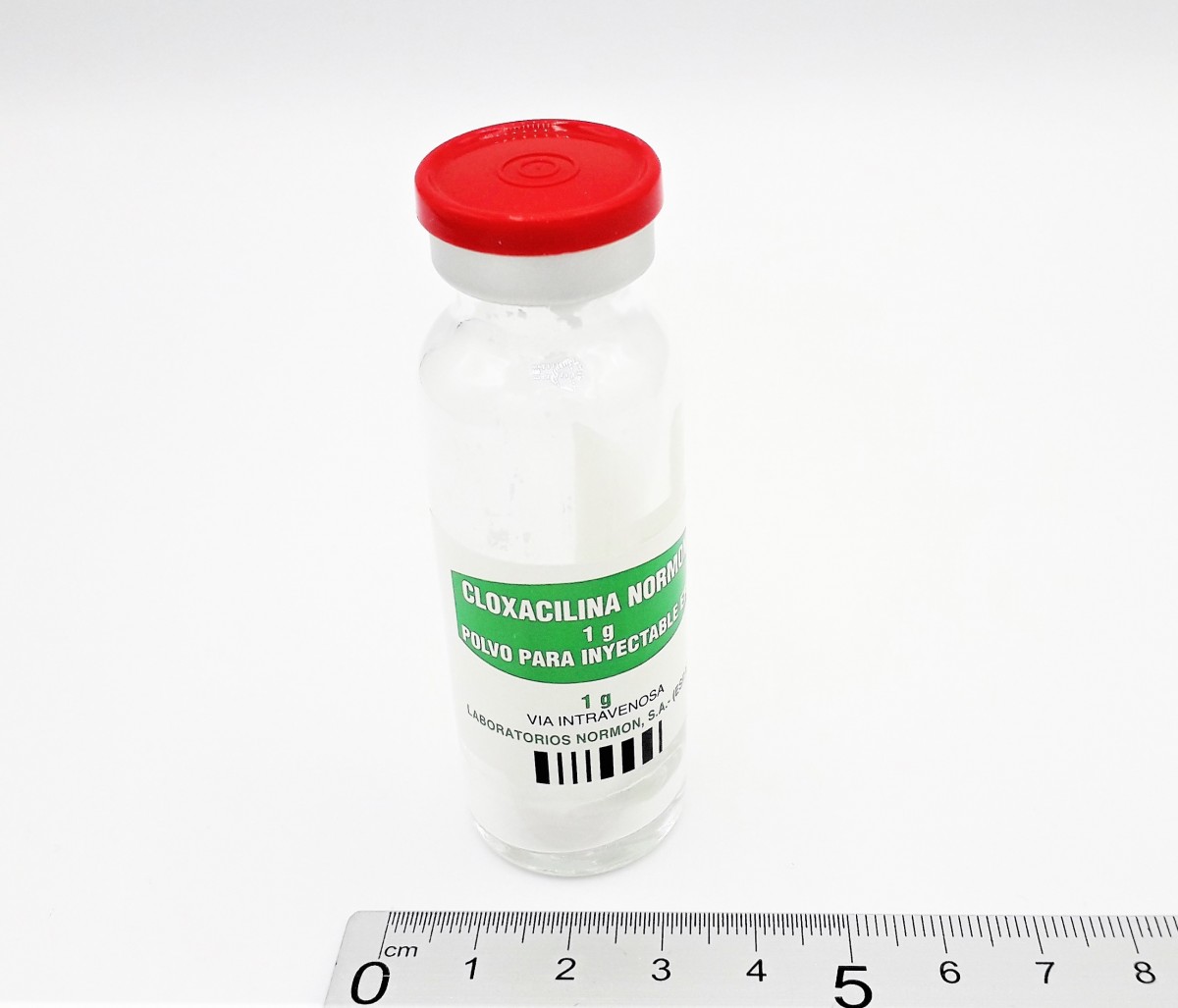 CLOXACILINA NORMON 1 G POLVO PARA SOLUCION INYECTABLE Y PARA PERFUSION EFG, 1 vial fotografía de la forma farmacéutica.