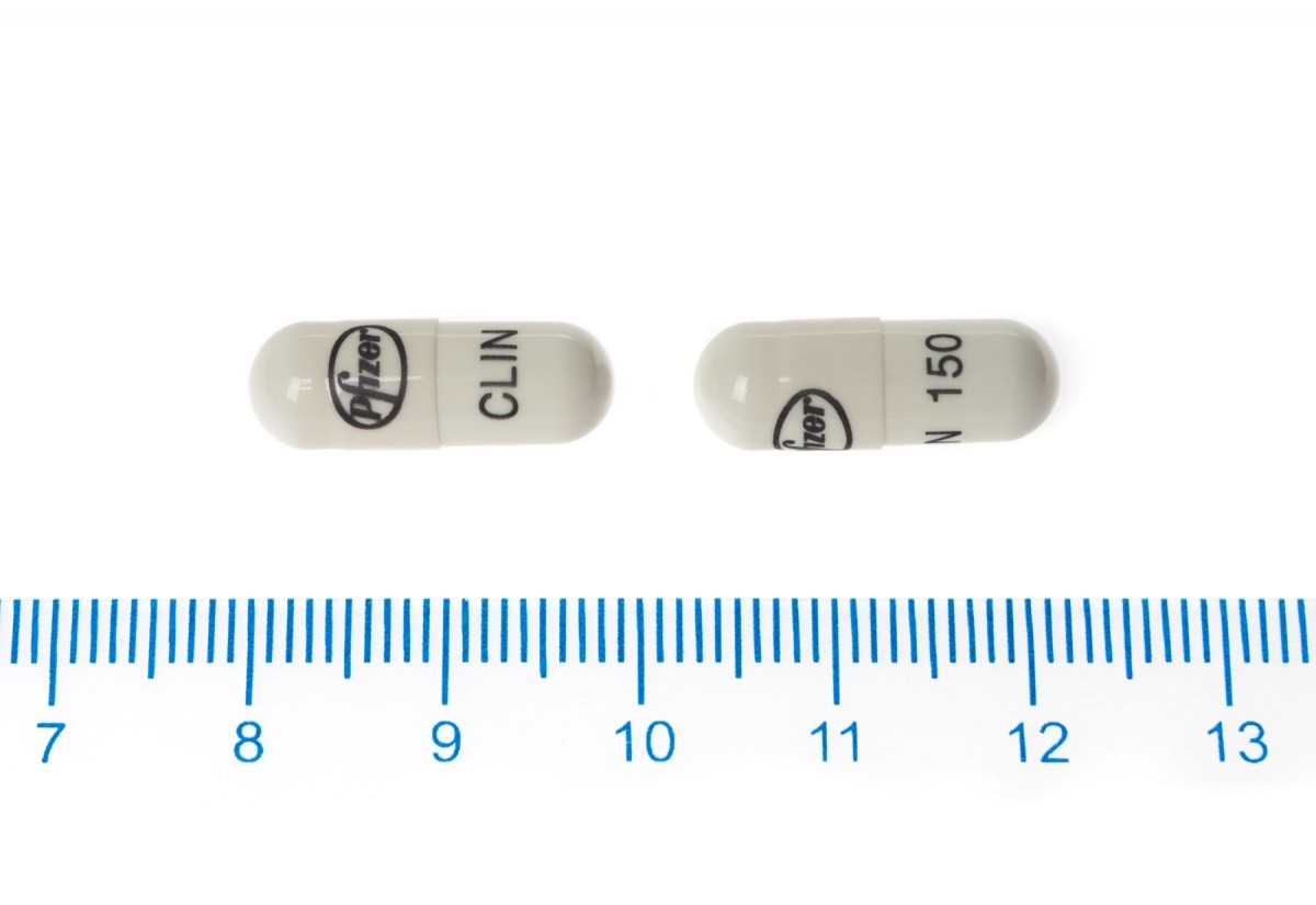 DALACIN 150 mg CAPSULAS DURAS , 24 cápsulas fotografía de la forma farmacéutica.