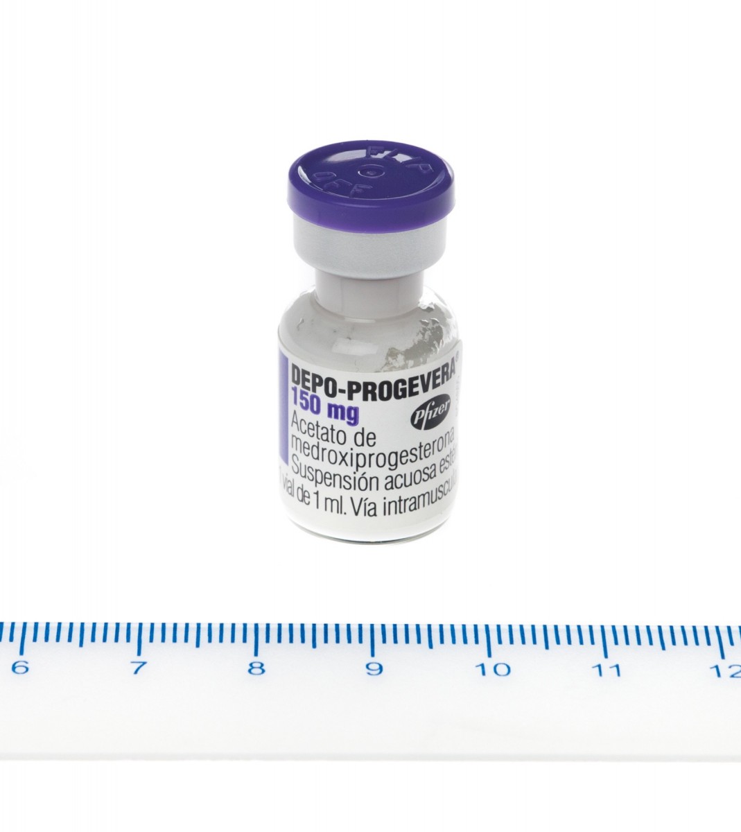 DEPO-PROGEVERA 150 mg/ml SUSPENSION INYECTABLE, 1 vial de 1 ml fotografía de la forma farmacéutica.