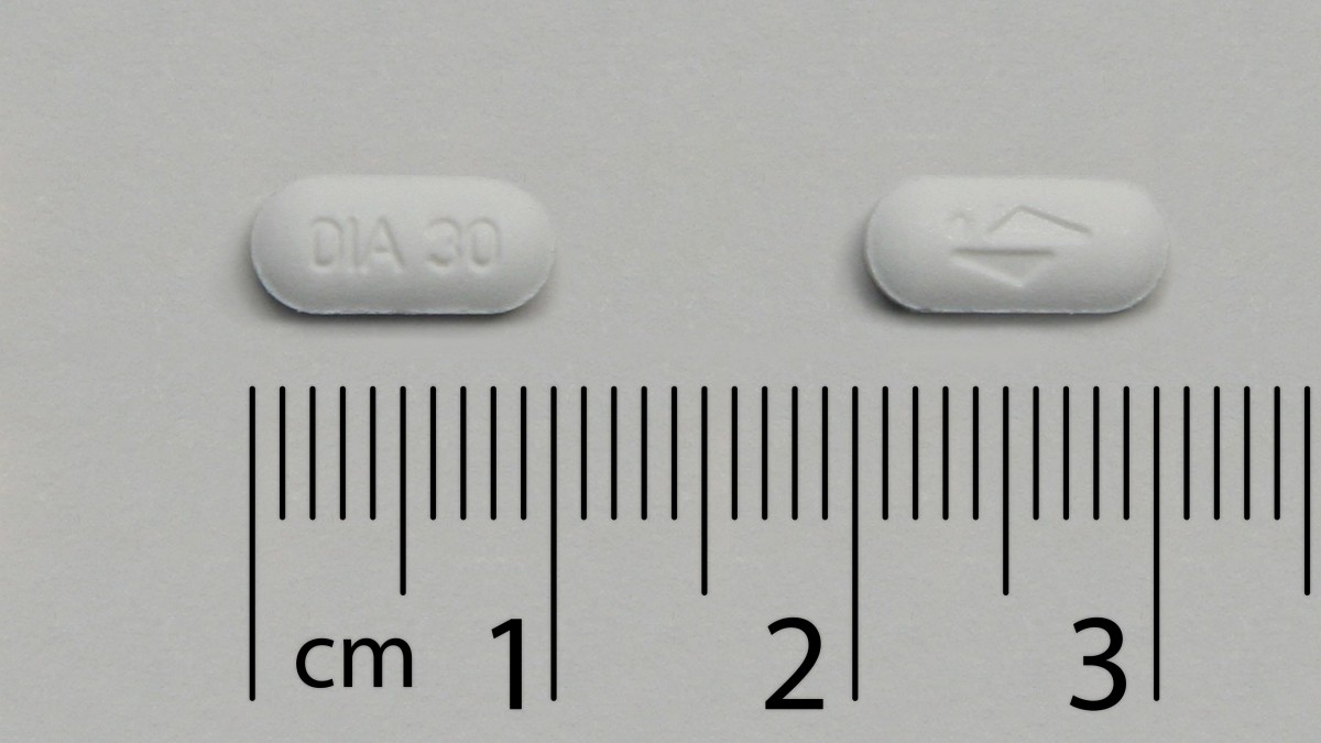 DIAMICRON 30 mg COMPRIMIDOS DE LIBERACION MODIFICADA, 60 comprimidos fotografía de la forma farmacéutica.