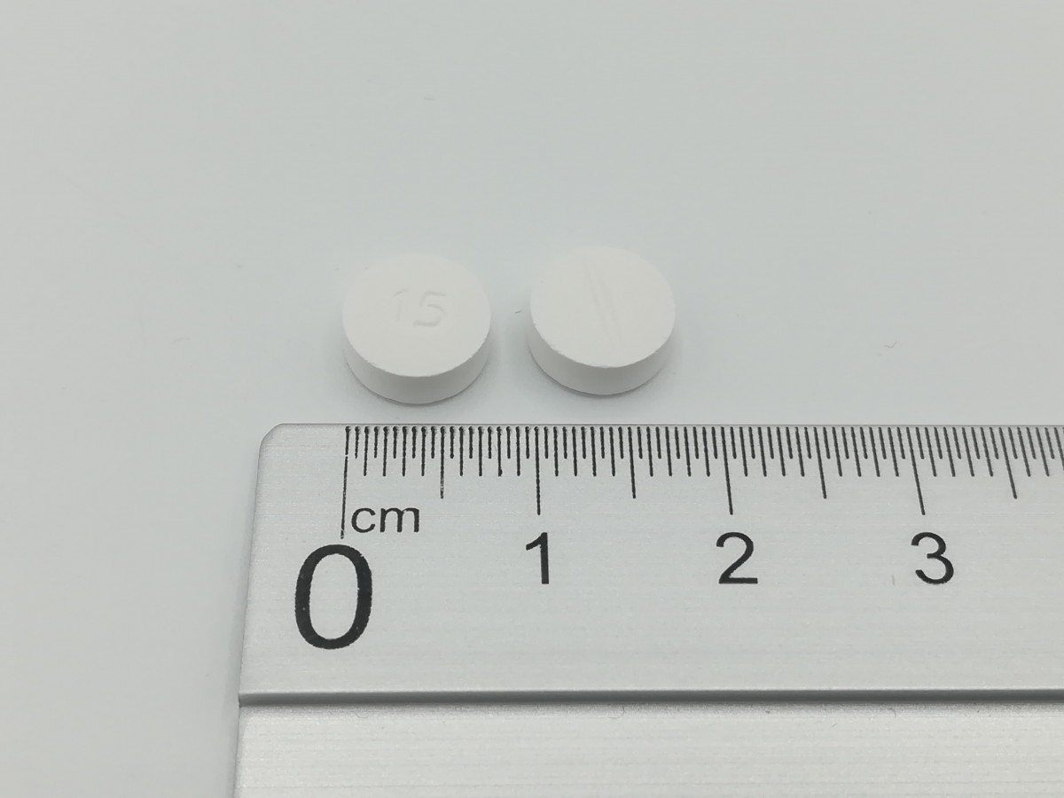 ESCITALOPRAM NORMON 15 mg COMPRIMIDOS RECUBIERTOS CON PELICULA EFG, 28 comprimidos fotografía de la forma farmacéutica.