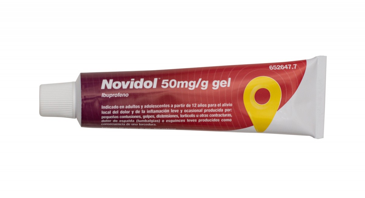 NOVIDOL 50 mg/g GEL , 1 tubo de 60 g fotografía de la forma farmacéutica.