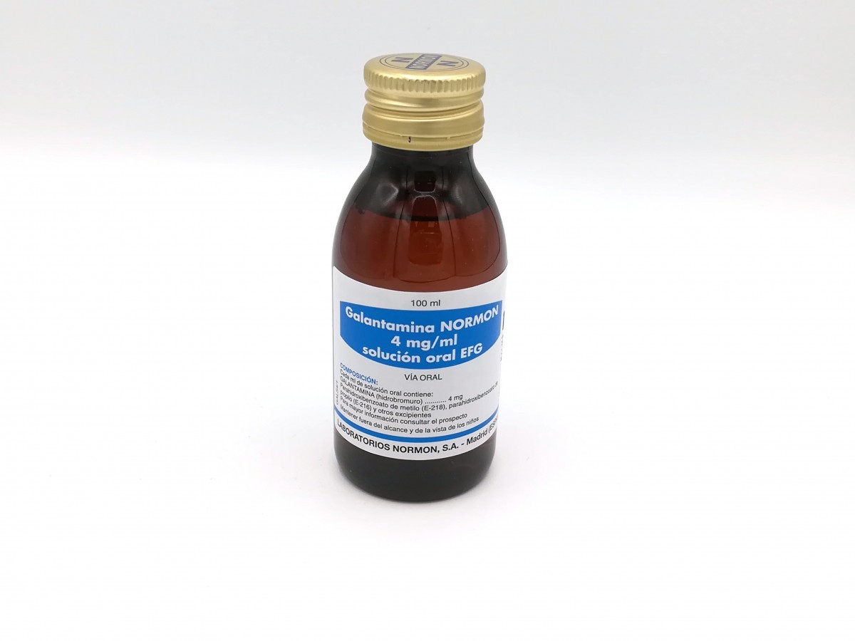 GALANTAMINA NORMON 4 mg/ml SOLUCION ORAL EFG, 1 frasco de 100 ml (PET) fotografía de la forma farmacéutica.