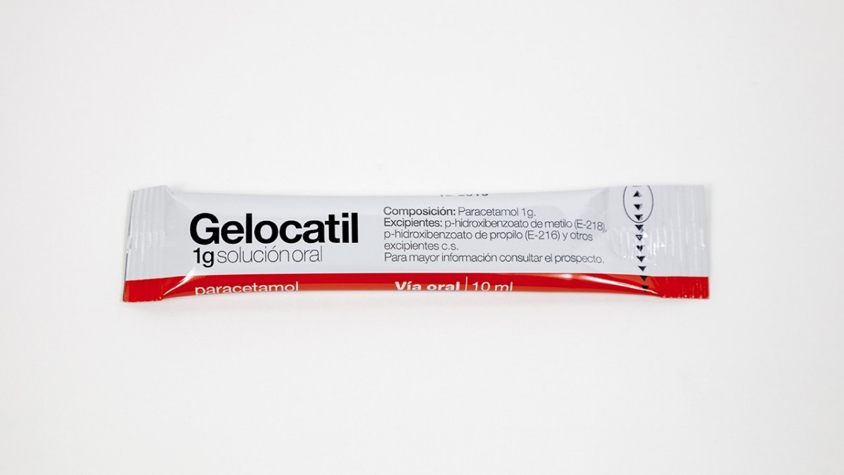 GELOCATIL 1 g SOLUCION ORAL, 4 sobres fotografía de la forma farmacéutica.