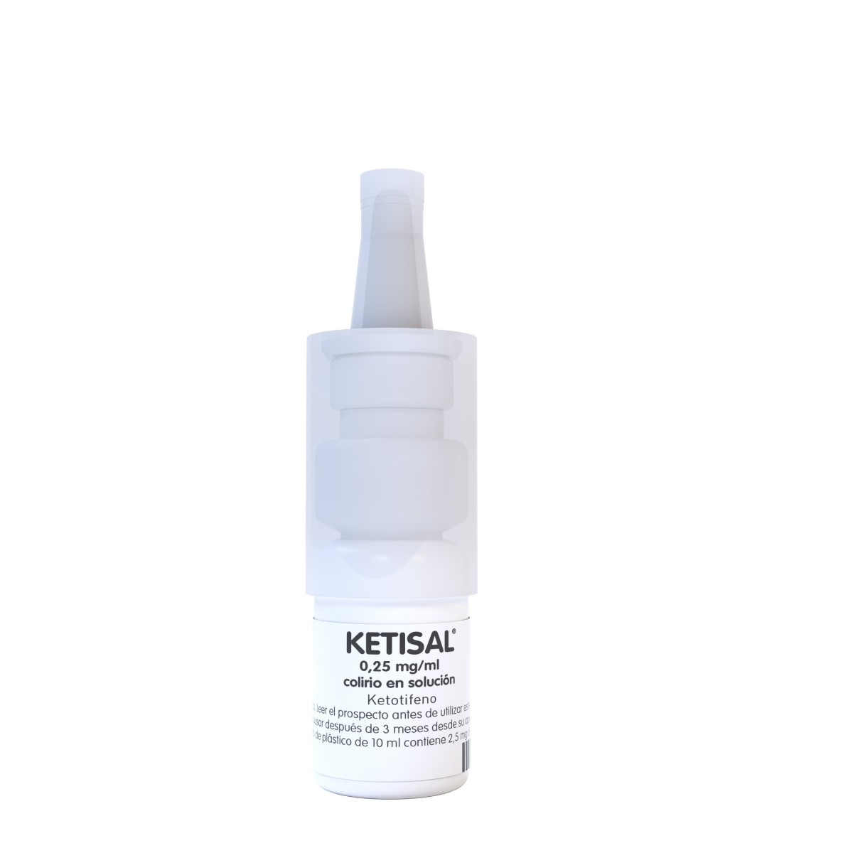 KETISAL 0,25 MG/ML COLIRIO EN SOLUCION, 1 frasco de 10 ml fotografía de la forma farmacéutica.