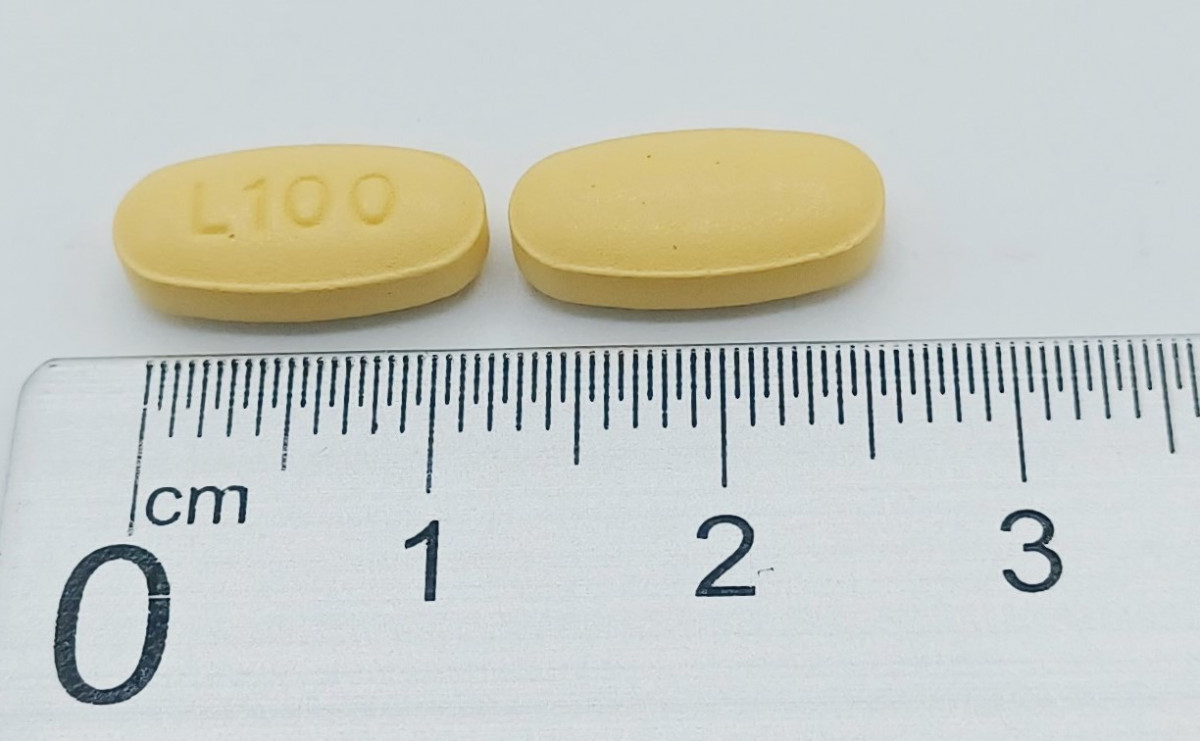 LACOSAMIDA NORMON 100 MG COMPRIMIDOS RECUBIERTOS CON PELICULA EFG, 56 comprimidos (Blister Al/PVC ) fotografía de la forma farmacéutica.
