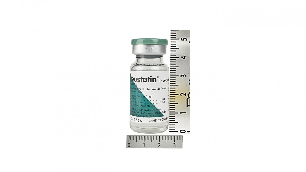 LEUSTATIN 1 MG/ML SOLUCION PARA PERFUSION , 7 viales de 10 ml fotografía de la forma farmacéutica.
