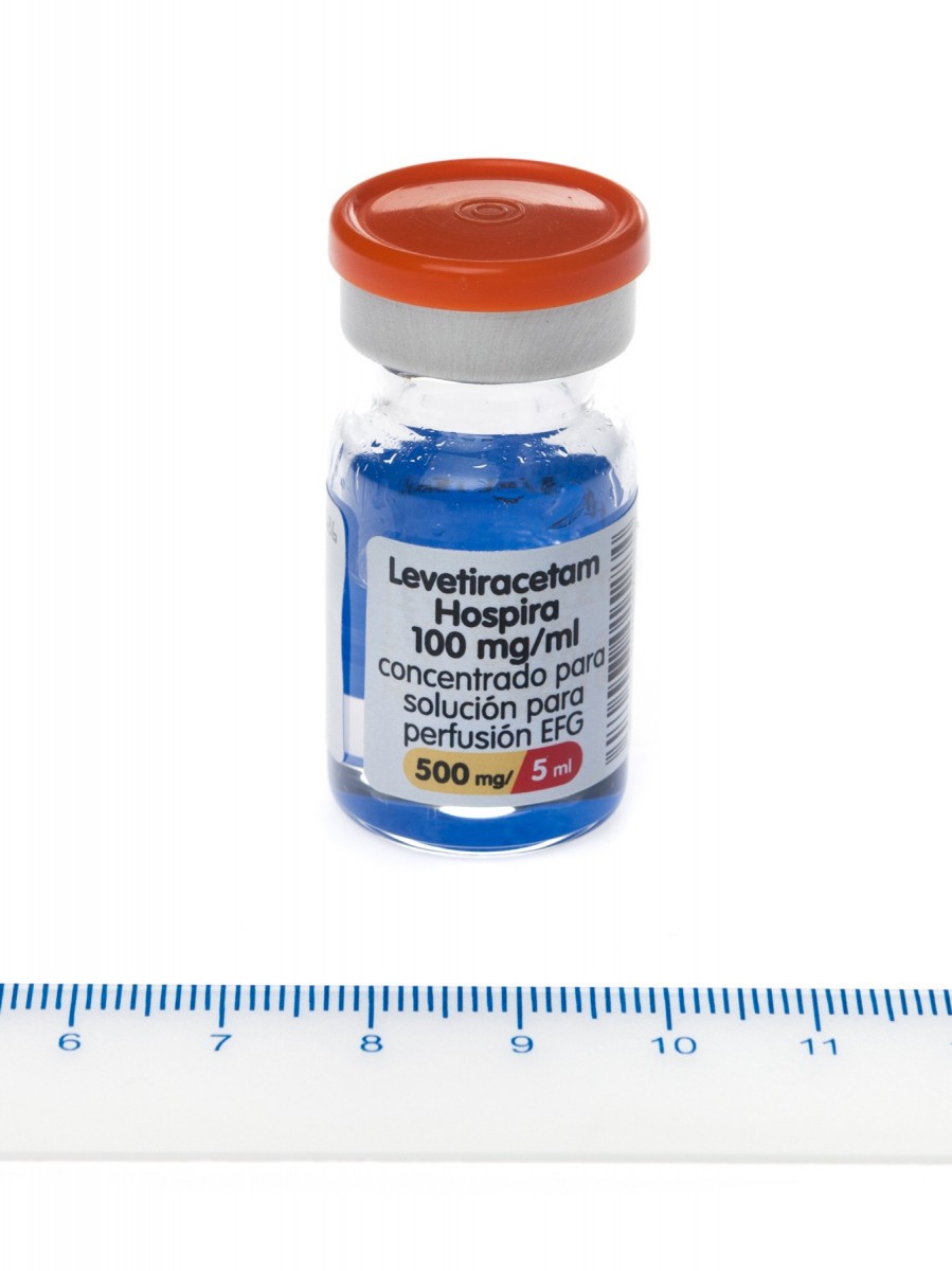 LEVETIRACETAM HOSPIRA 100 MG/ML CONCENTRADO PARA SOLUCION PARA FERFUSION EFG 10 viales de 5 ml fotografía de la forma farmacéutica.