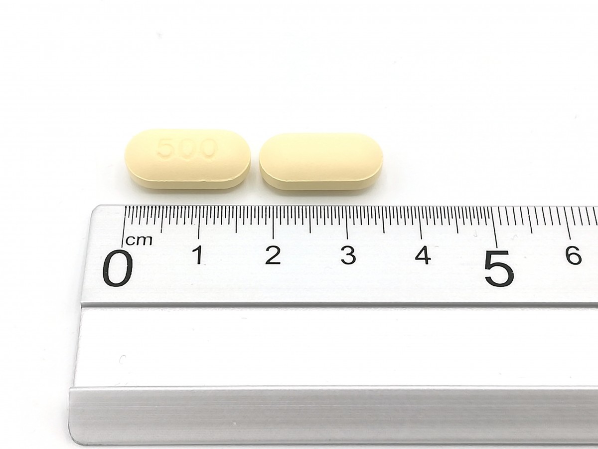 LEVETIRACETAM NORMON 500 mg COMPRIMIDOS RECUBIERTOS CON PELICULA EFG, 60 comprimidos fotografía de la forma farmacéutica.