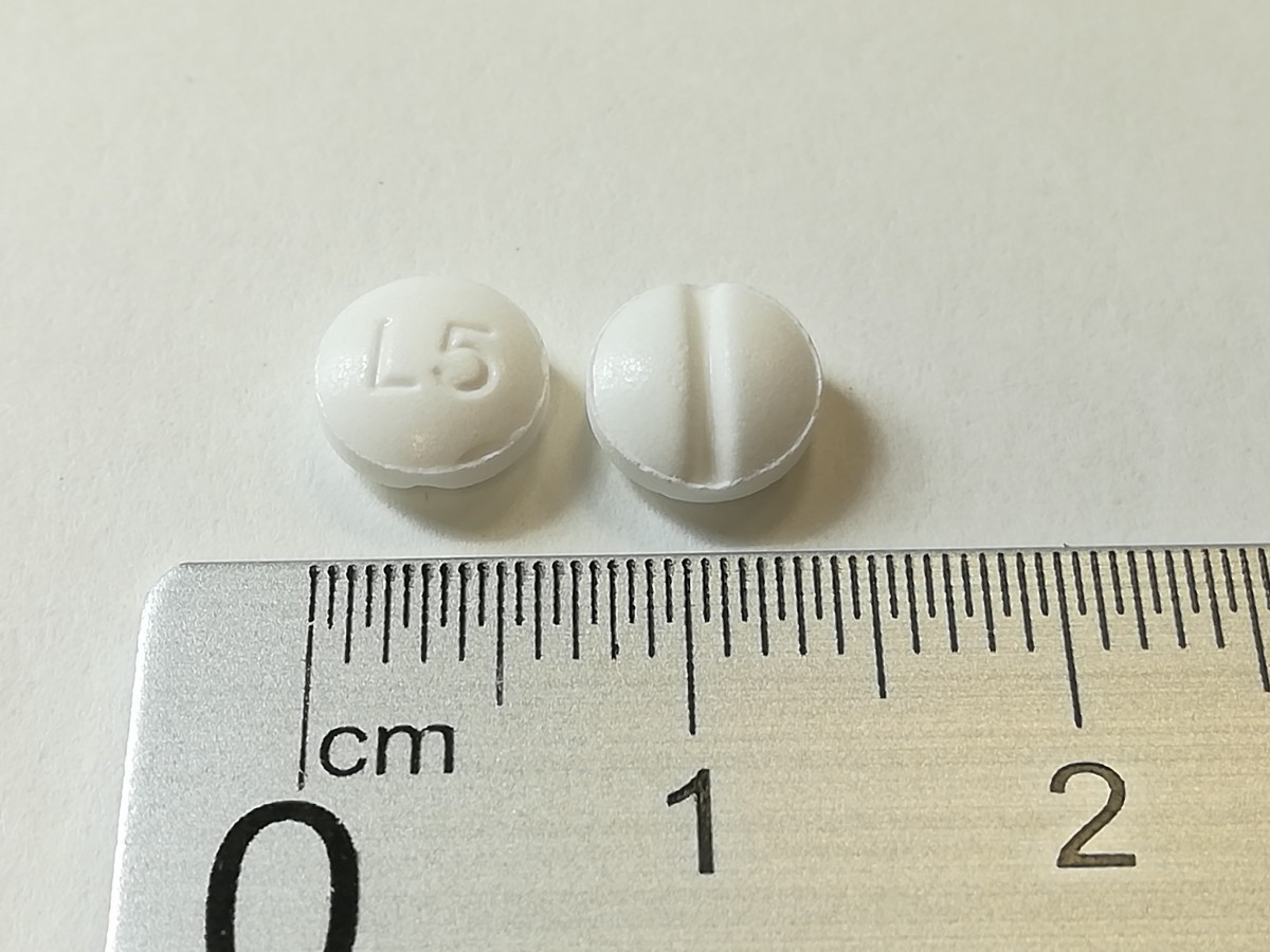 LISINOPRIL NORMON 5 mg COMPRIMIDOS EFG, 60 comprimidos fotografía de la forma farmacéutica.