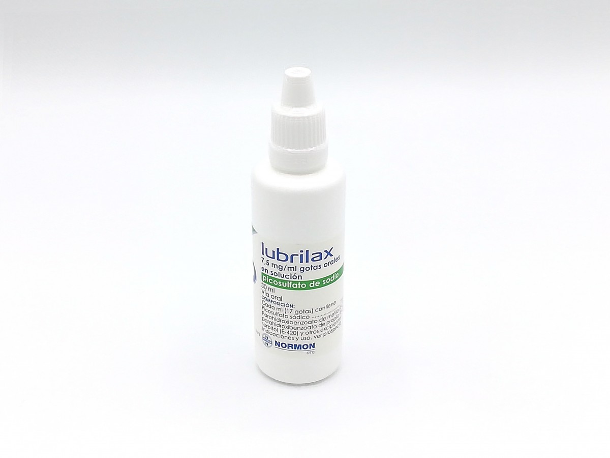 LUBRILAX 7,5 mg/ml GOTAS ORALES EN SOLUCION , 1 frasco de 30 ml fotografía de la forma farmacéutica.
