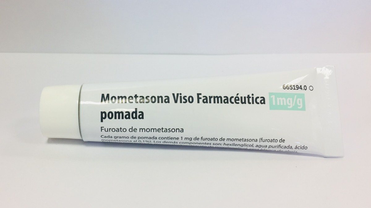 MOMETASONA VISO FARMACEUTICA 1mg/g POMADA , 1 tubo de 60 g fotografía de la forma farmacéutica.