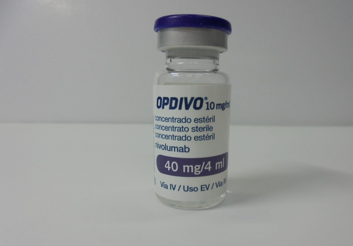 OPDIVO 10 MG/ML CONCENTRADO PARA SOLUCION PARA PERFUSION, 1 vial de 4 ml fotografía de la forma farmacéutica.