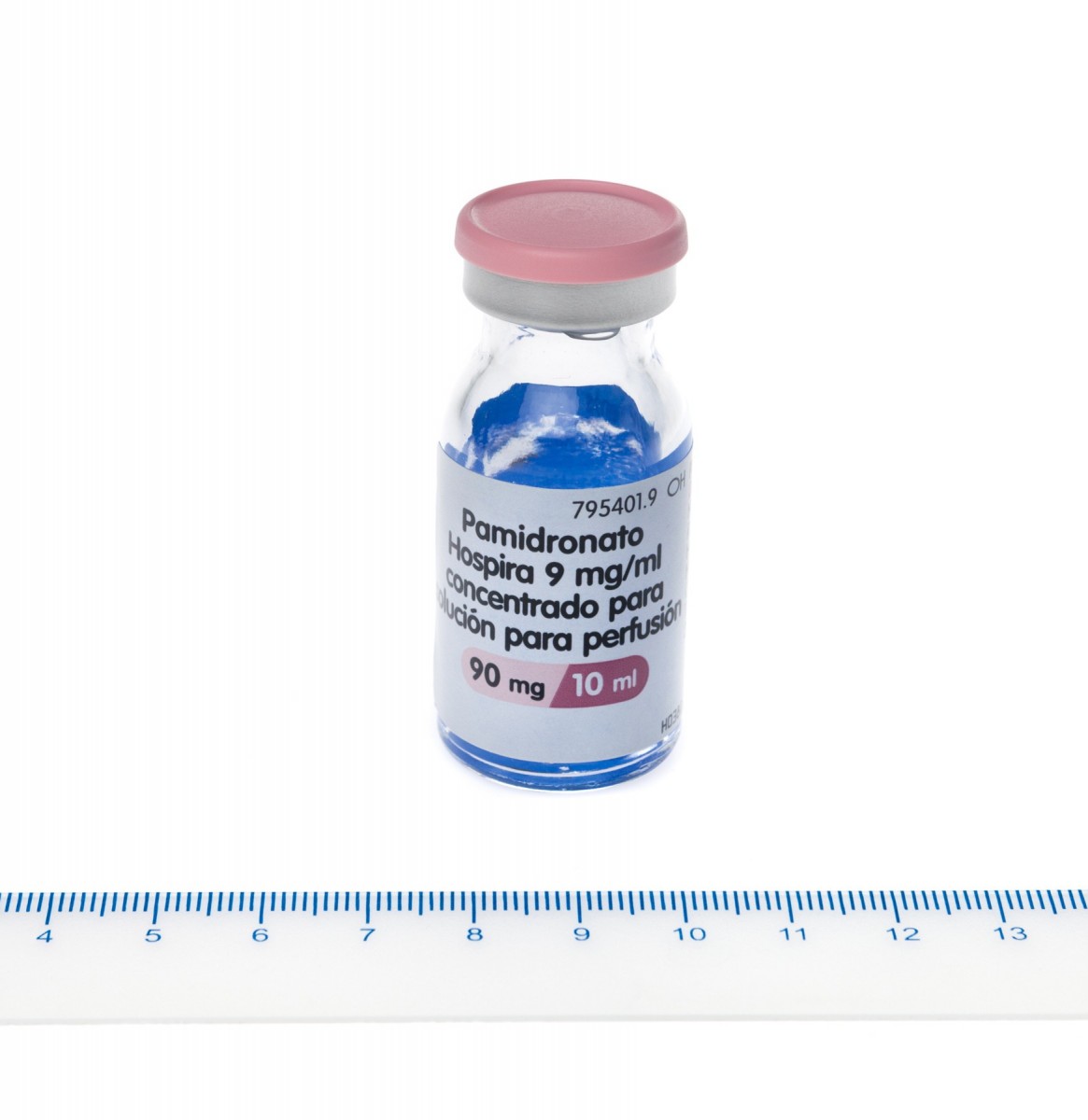 PAMIDRONATO HOSPIRA 9 mg/ml CONCENTRADO PARA SOLUCION PARA PERFUSION, 1 vial de 10 ml fotografía de la forma farmacéutica.