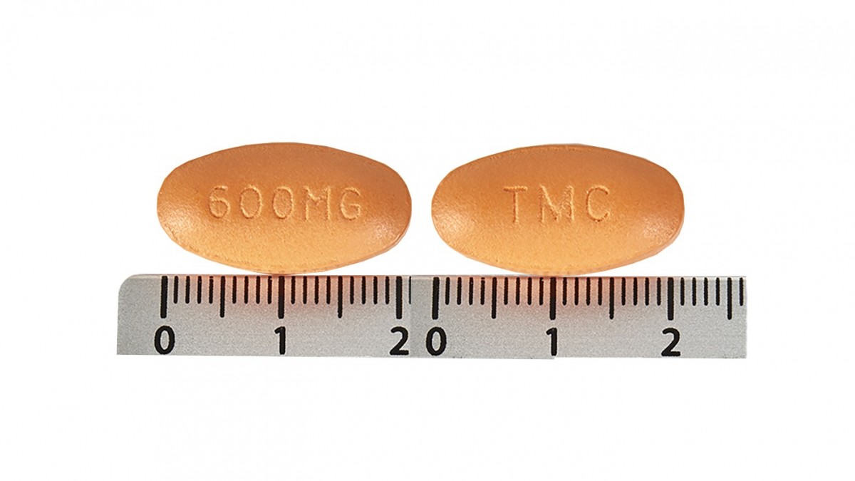 PREZISTA 600 mg COMPRIMIDOS RECUBIERTOS CON PELICULA, 60 comprimidos fotografía de la forma farmacéutica.