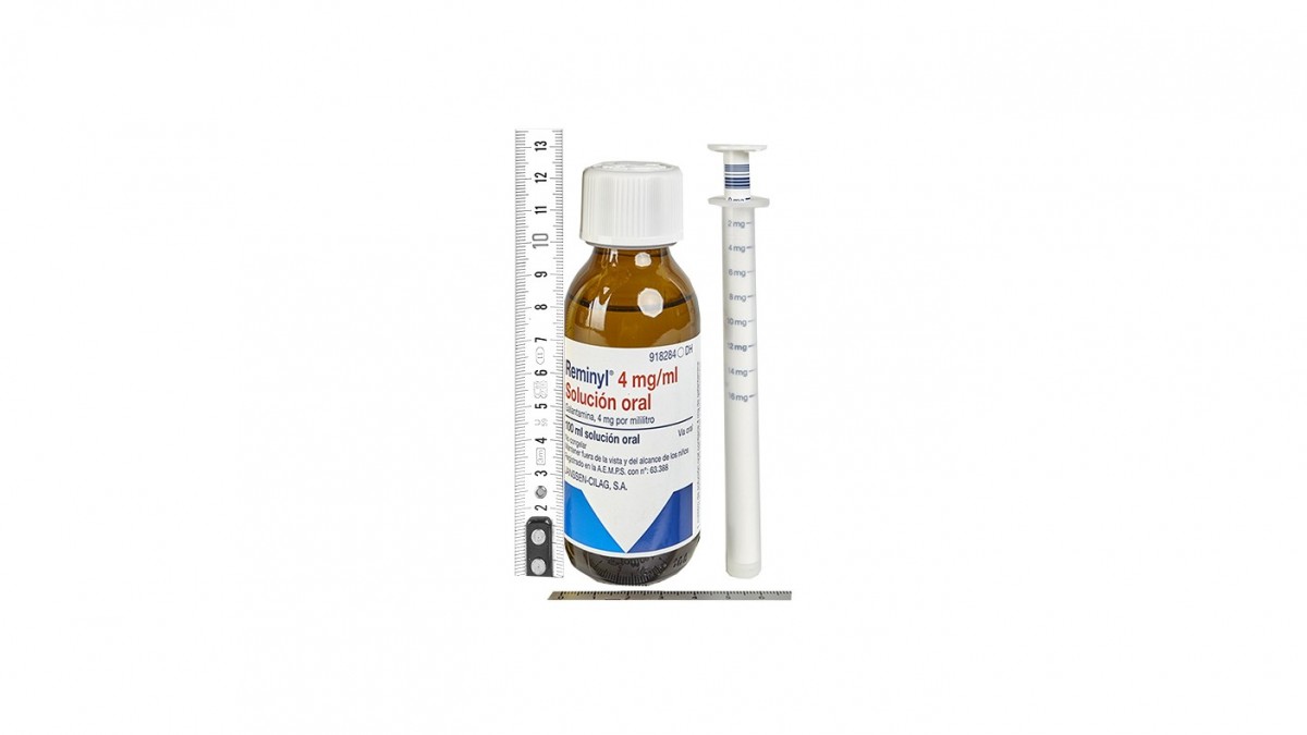 REMINYL 4 mg/ml SOLUCION ORAL , 1 frasco de 100 ml fotografía de la forma farmacéutica.