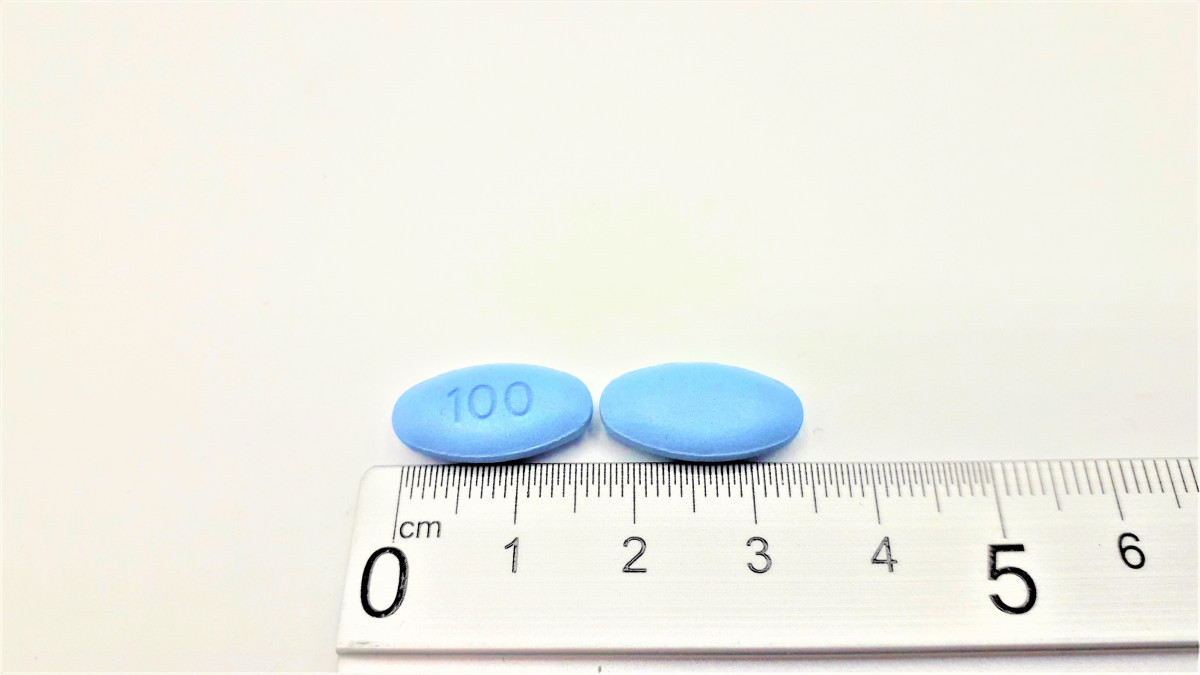 SILDENAFILO NORMON 100 mg COMPRIMIDOS RECUBIERTOS CON PELICULA EFG, 12 comprimidos fotografía de la forma farmacéutica.