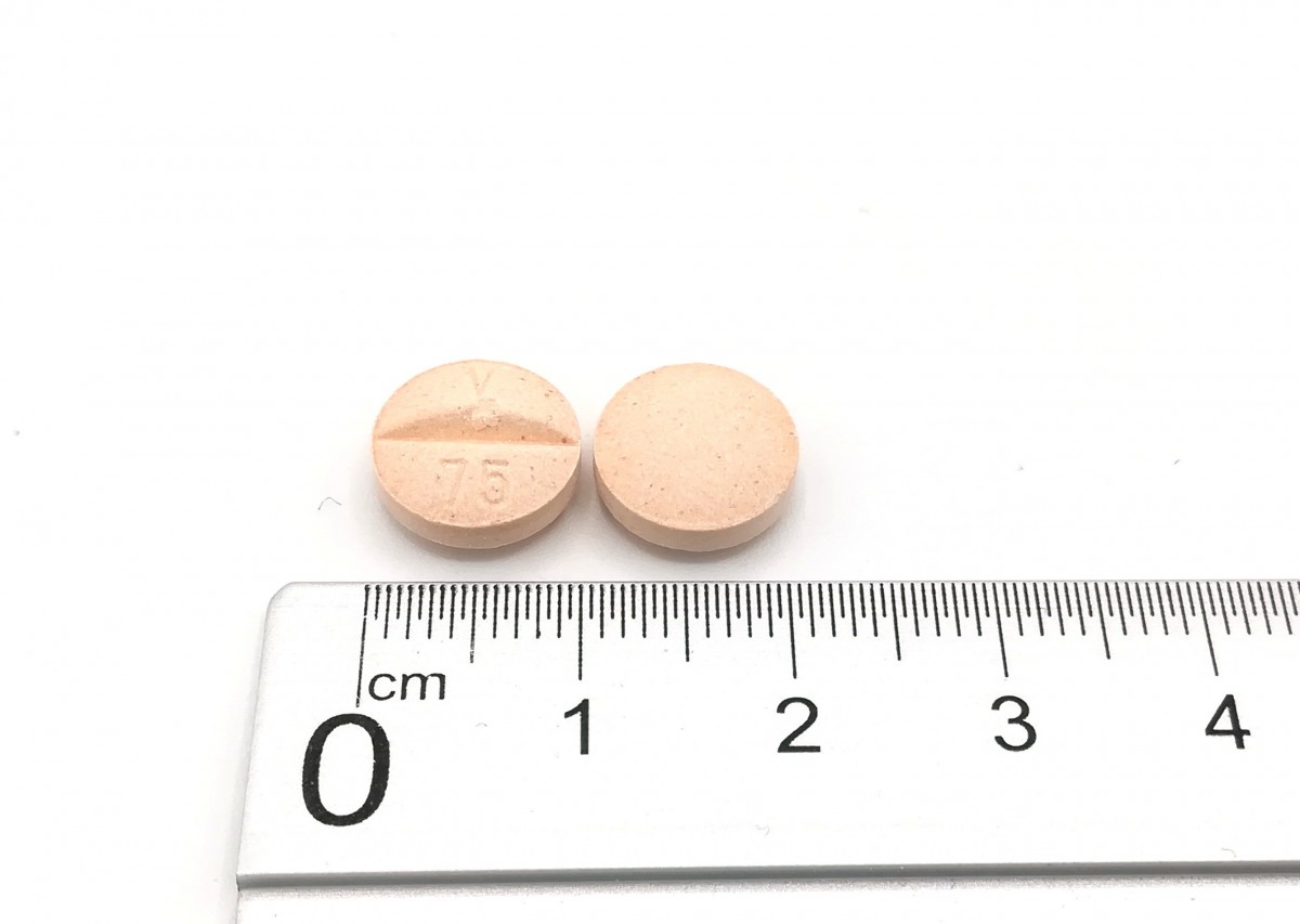 VENLAFAXINA NORMON 75 mg COMPRIMIDOS EFG , 60 comprimidos fotografía de la forma farmacéutica.