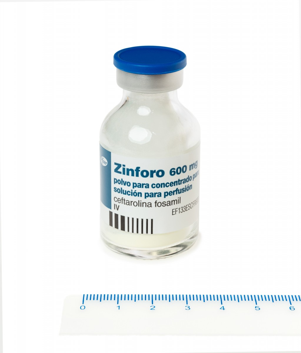 ZINFORO 600 MG POLVO PARA CONCENTRADO PARA SOLUCION PARA PERFUSION, 10 viales fotografía de la forma farmacéutica.