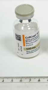 CELLCEPT 500 mg POLVO PARA CONCENTRADO PARA SOL. PARA PERFUSION , 4 viales fotografía de la forma farmacéutica.