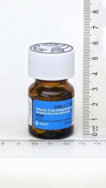 ALKERAN 2 MG COMPRIMIDOS RECUBIERTOS CON PELICULA, 50 comprimidos fotografía de la forma farmacéutica.
