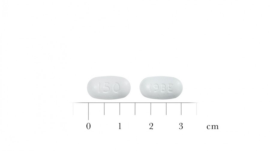 ACIDO IBANDRONICO STADA 150 mg COMPRIMIDOS RECUBIERTOS CON PELICULA EFG , 3 comprimidos fotografía de la forma farmacéutica.